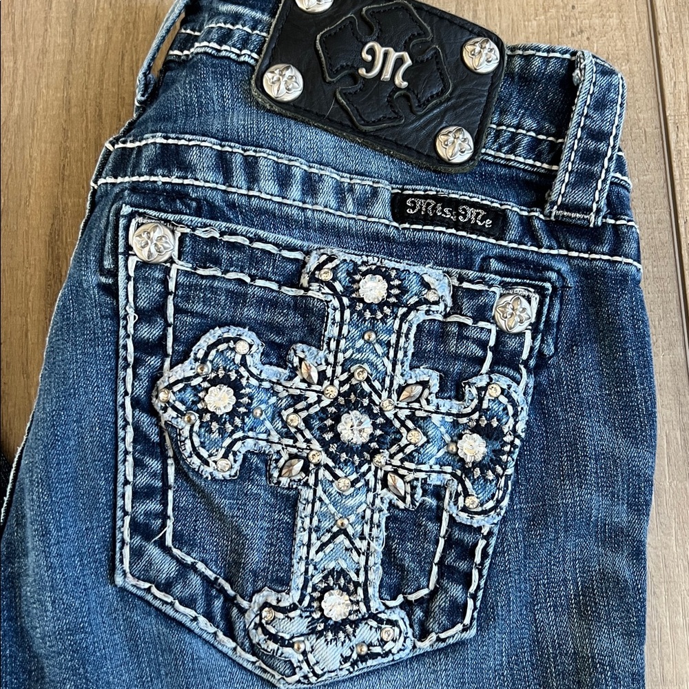 Miss Me Dark Blue Denim Jeans - Picture 7 of 8